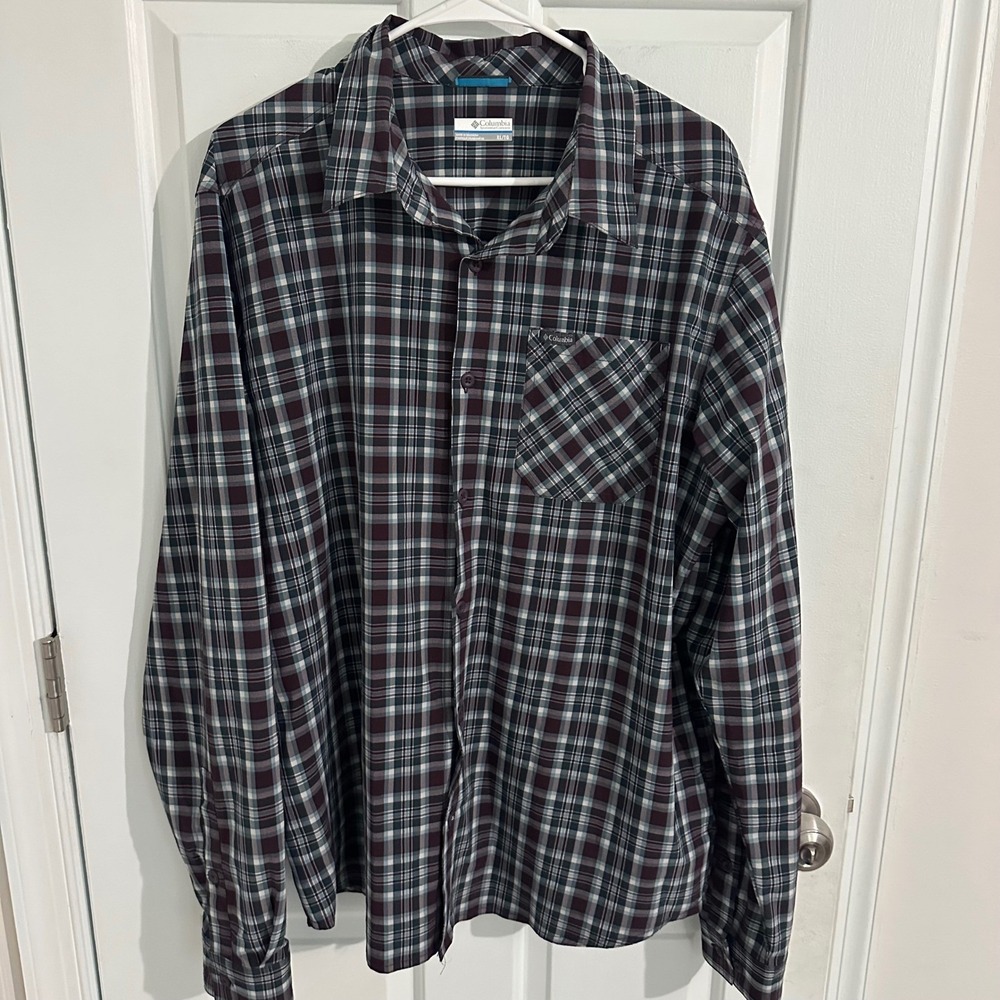 Columbia Mens XL Plaid‎ Button Up Long Sleeve Shirt Casual Outdoor Workwear